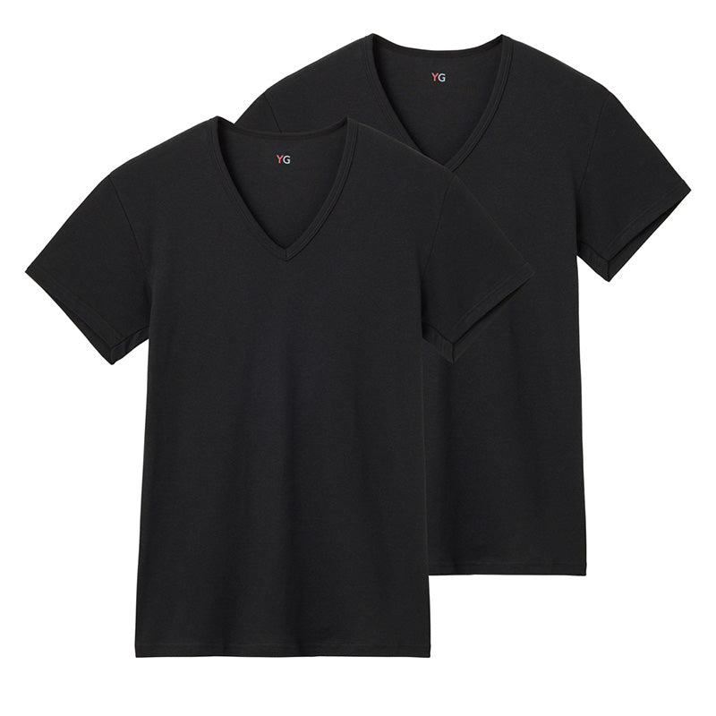 グンゼ YG 綿100 tシャツ メンズ 半袖 Vネック 抗菌 防臭 2枚組 M L LL v首 GUNZE インナーシャツ 男性 紳士 下着 肌着 インナー ニオイ対策 夏 スーツ下 ビジネス ビジネスインナー オールシーズン