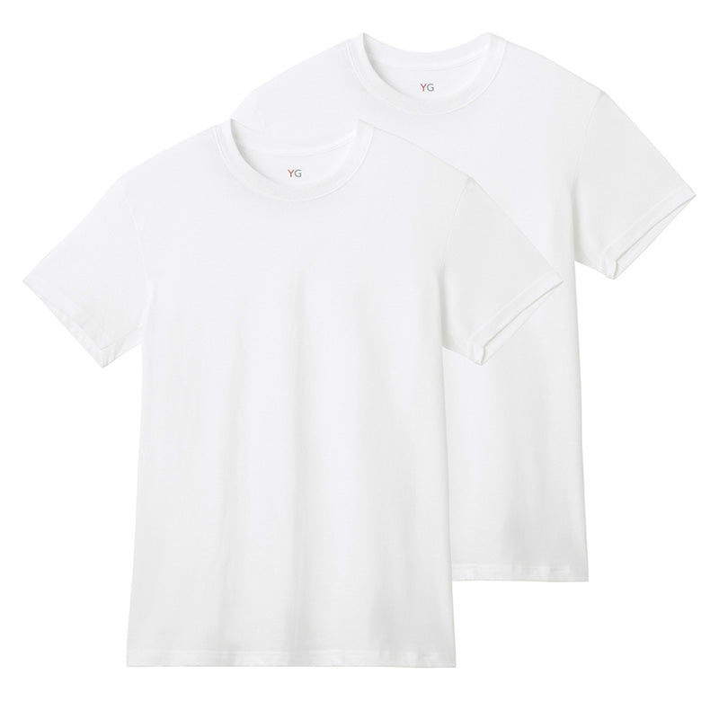 グンゼ YG tシャツ メンズ 半袖 クルーネック 抗菌 防臭 2枚組 M L LL 丸首 GUNZE インナーシャツ 男性 紳士 下着 肌着 インナー ニオイ対策 夏 スーツ下 ビジネス ビジネスインナー オールシーズン