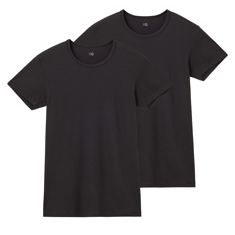 グンゼ YG tシャツ メンズ 半袖 クルーネック 鹿の子 抗菌 防臭 2枚組 M L LL 吸汗速乾 丸首 GUNZE インナーシャツ 男性 紳士 下着 肌着 インナー ニオイ対策 夏 スーツ下 ビジネス ビジネスインナー オールシーズン