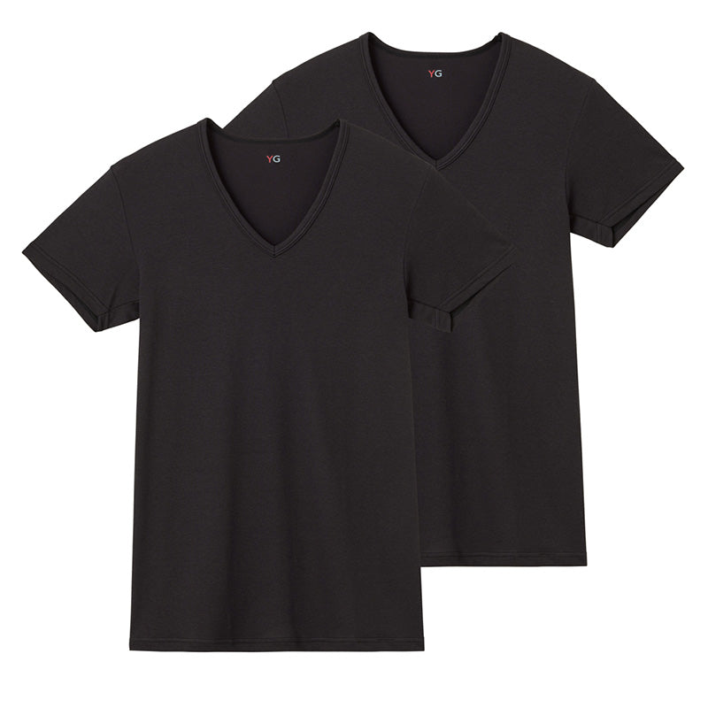 グンゼ YG tシャツ メンズ 半袖 vネック 鹿の子 抗菌 防臭 2枚組 M L LL 吸汗速乾 v首 GUNZE インナーシャツ 男性 紳士 下着 肌着 インナー ニオイ対策 夏 スーツ下 ビジネス ビジネスインナー オールシーズン