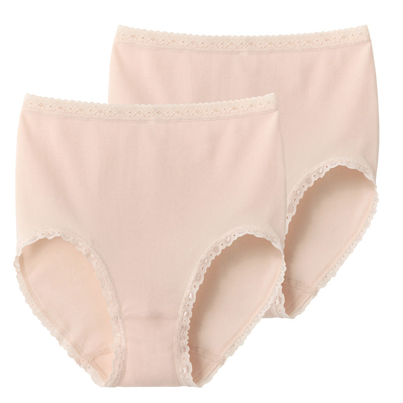 グンゼ ショーツ 綿100% レディース 2枚組 M L LL パンツ 下着 女性 深め セット 綿100 コットン 無地 肌着 婦人 インナー レース すっぽり 柔らかい ハイウエスト 2P