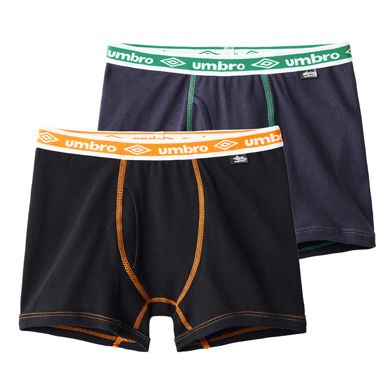 グンゼ umbro 子供 ボクサーブリーフ 2枚 セット 綿100 140 150 160 170 cm アンブロ パンツ 前あき ボクサーブリーフ 下着 インナー 綿 吸汗速乾 ギフト プレゼント ボクサーパンツ 黒 ブラック カラフル (在庫限り)