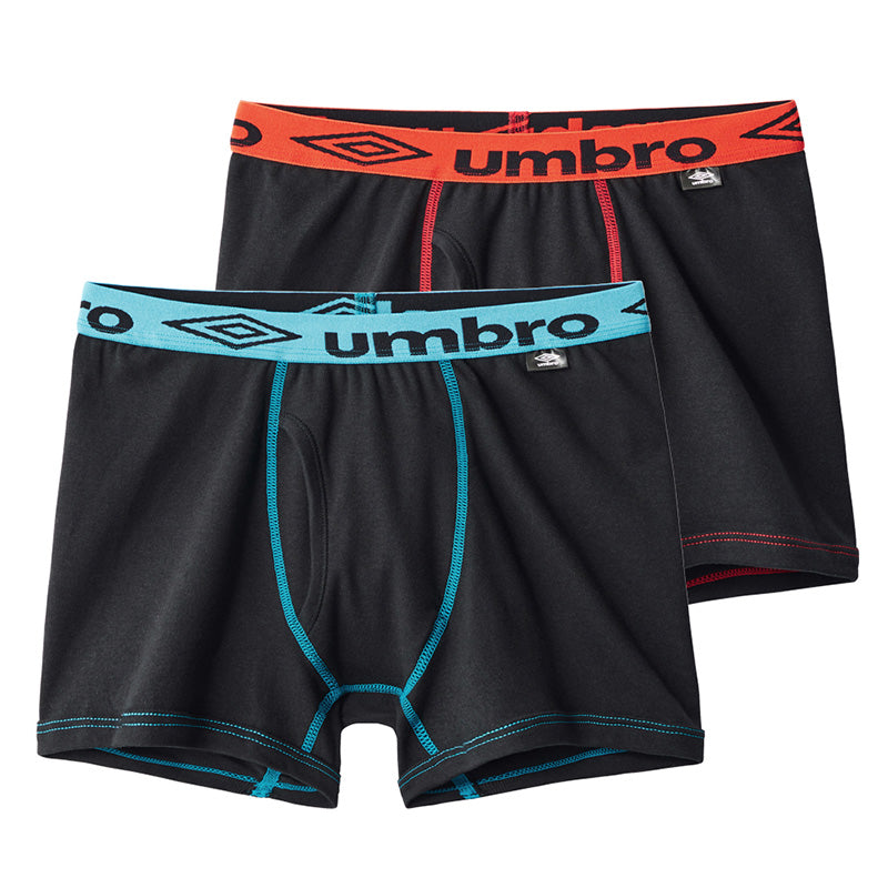 グンゼ umbro 子供 ボクサーブリーフ 2枚 セット 綿100 140 150 160 170 cm アンブロ パンツ 前あき ボクサーブリーフ 下着 インナー 綿 吸汗速乾 ギフト プレゼント ボクサーパンツ 黒 ブラック カラフル (在庫限り)