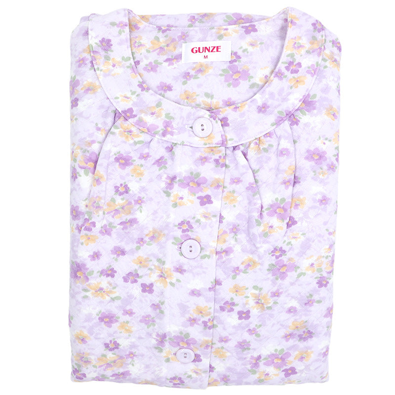 グンゼ パジャマ レディース 長袖 綿 キルト 秋冬 上下セット S M L LL 3L 綿混 長パンツ 保温 大きいサイズ ルームウェア キルトパジャマ あったか ニット 中わた 寝巻 寝間着 部屋着 防寒 ホームウェア 花柄 ギフト プレゼント (送料無料)