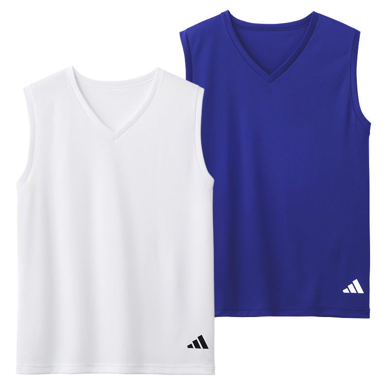 アディダス ノースリーブ インナー メンズ Vネック タンクトップ 吸汗速乾 メッシュ 2枚組 adidas M L LL スポーツインナー ドライインナー メンズインナー 袖なしシャツ 男性用 下着 スポーツ トレーニング ランニング ジム 通気性 快適 インナー