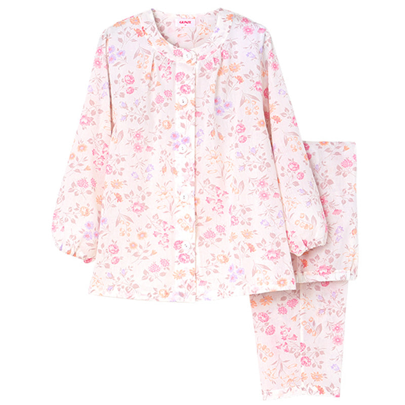 パジャマ レディース 長袖 長パンツ 綿100 楊柳 グンゼ S M L 涼しい 夏用 前開き 入院 介護 大きめボタン 前あき 婦人 寝巻き 上下セット 柔らかい 通気性 涼感素材 快適 ルームウェア 女性用 ギフト プレゼント 楊柳生地 夏パジャマ (送料無料)