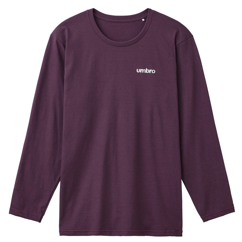 アンブロ UMBRO Tシャツ メンズ 長袖 クルーネック 本体綿100% コットン 天竺編み M L LL ワンポイント ロゴ ロンT ロングTシャツ ロングスリーブシャツ インナー 肌着 丸首 スポーツウェア カジュアル シンプル 普段着 部屋着 重ね着 春秋冬