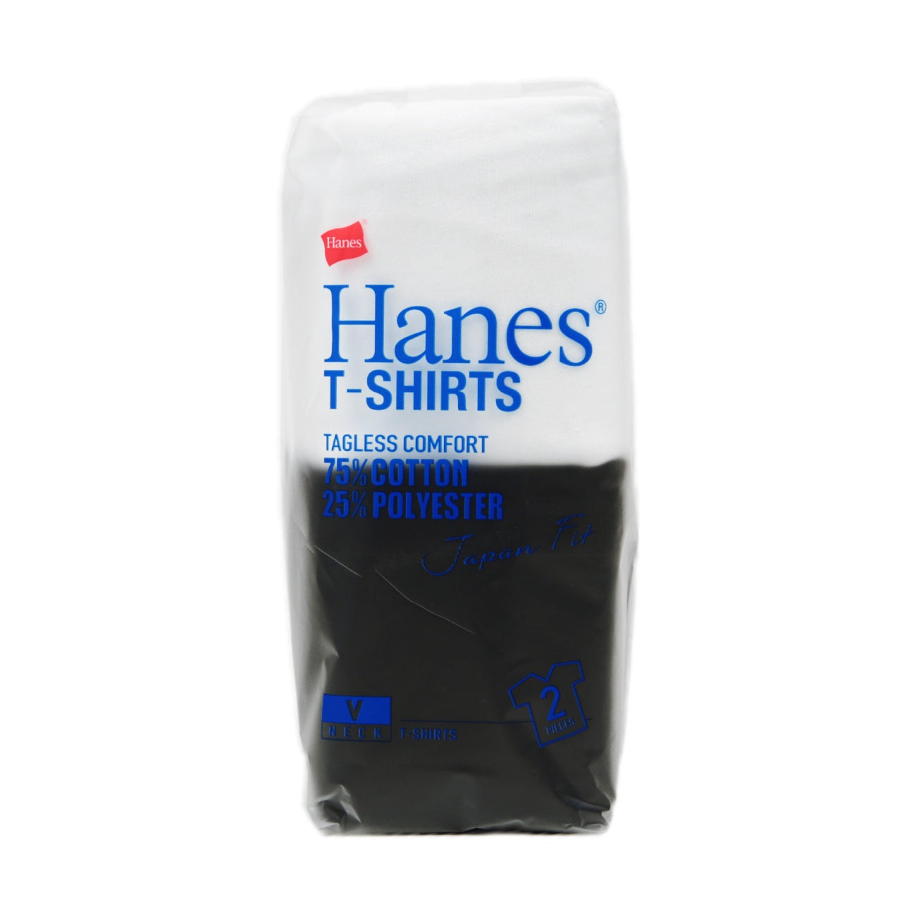 ヘインズ Tシャツ Vネック メンズ 半袖 綿 2枚組 XS~XL (hanes インナー 白 黒 インナーシャツ V首 アンダーウェア 下着 ジャパンフィット) (在庫限り)