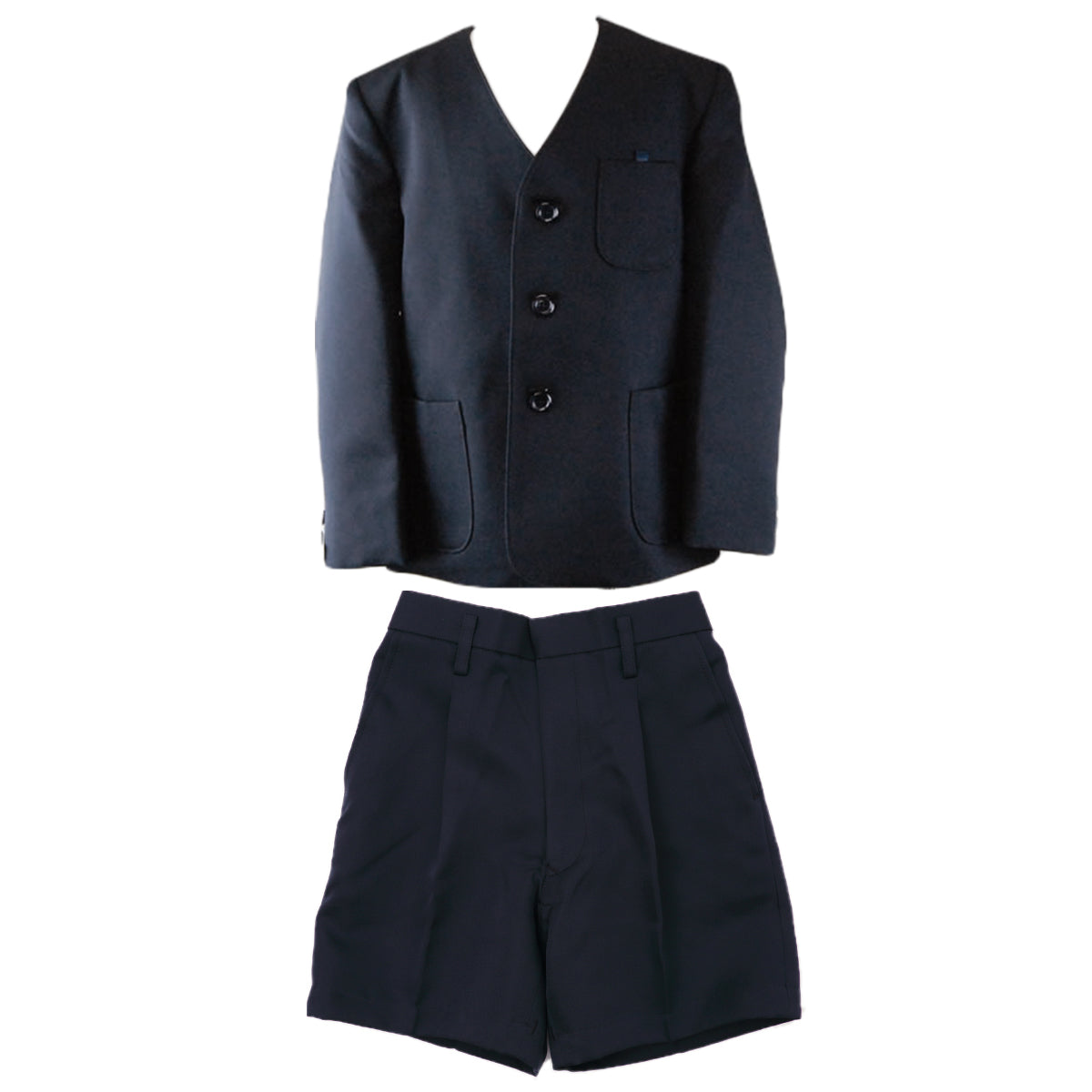 小学生 男子 制服 上下セット 半ズボン 紺 洗える 撥水 形態安定 ウエストゴム A体 120cmA・130cmA 子供 小学校 男の子 学生服 パンツ丈長め 丈夫 イートン (送料無料) (取寄せ)