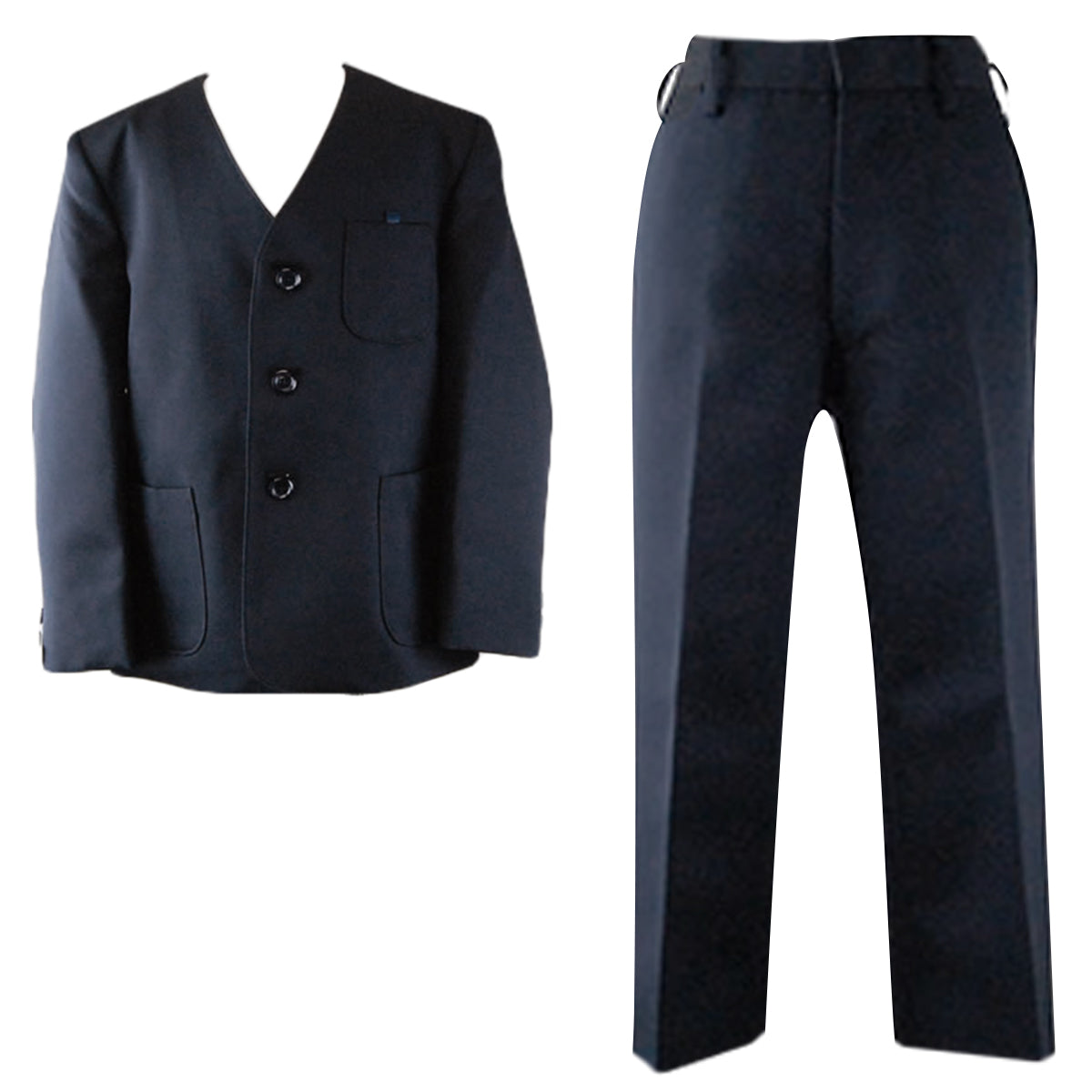 小学生 男子 制服 上下セット 長ズボン 紺 洗える 撥水 形態安定 ウエストゴム A体 140cmA~160cmA 子供 小学校 男の子 学生服 丈夫 イートン 鳩サクラ (送料無料) (取寄せ)