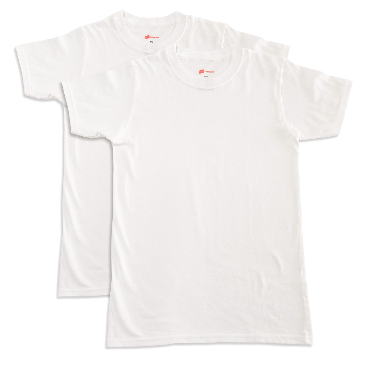 HANES BOYS 綿100% Tシャツ 2枚組 130cm~160cm (子供 下着 男の子 キッズ インナー 半袖 tシャツ ジュニア 肌着 綿 シャツ 140 150 160 白 無地) (在庫限り)