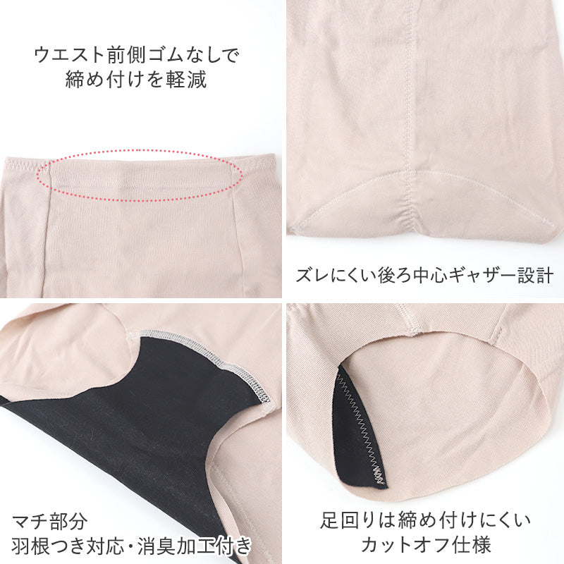サニタリーショーツ 綿 羽根つき ひびきにくい M~LL 生理用ショーツ 羽根付き 生理用パンツ 締め付けない 無地 サニタリー 生理 ショーツ レディース インナー 下着