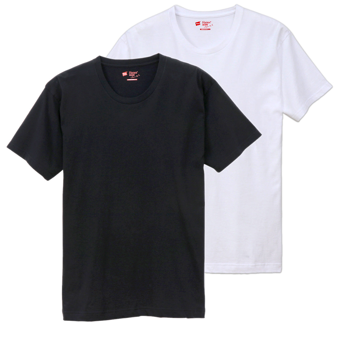 ヘインズ Tシャツ メンズ 半袖 綿100% 2枚組 S~XL hanes インナー 綿 白 黒 インナーシャツ アンダーウェア 下着 肌着 2枚セット ジャパンフィット