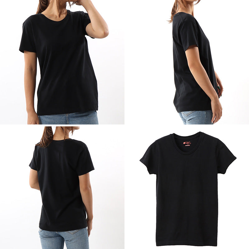 ヘインズ ジャパンフィット Tシャツ レディース 半袖 綿100% 2枚組 M・L インナー トップス コットン 無地 シンプル クルーネック 透けにくい