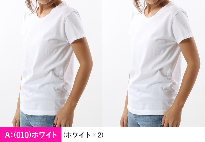 ヘインズ ジャパンフィット Tシャツ レディース 半袖 綿100% 2枚組 M・L インナー トップス コットン 無地 シンプル クルーネック 透けにくい