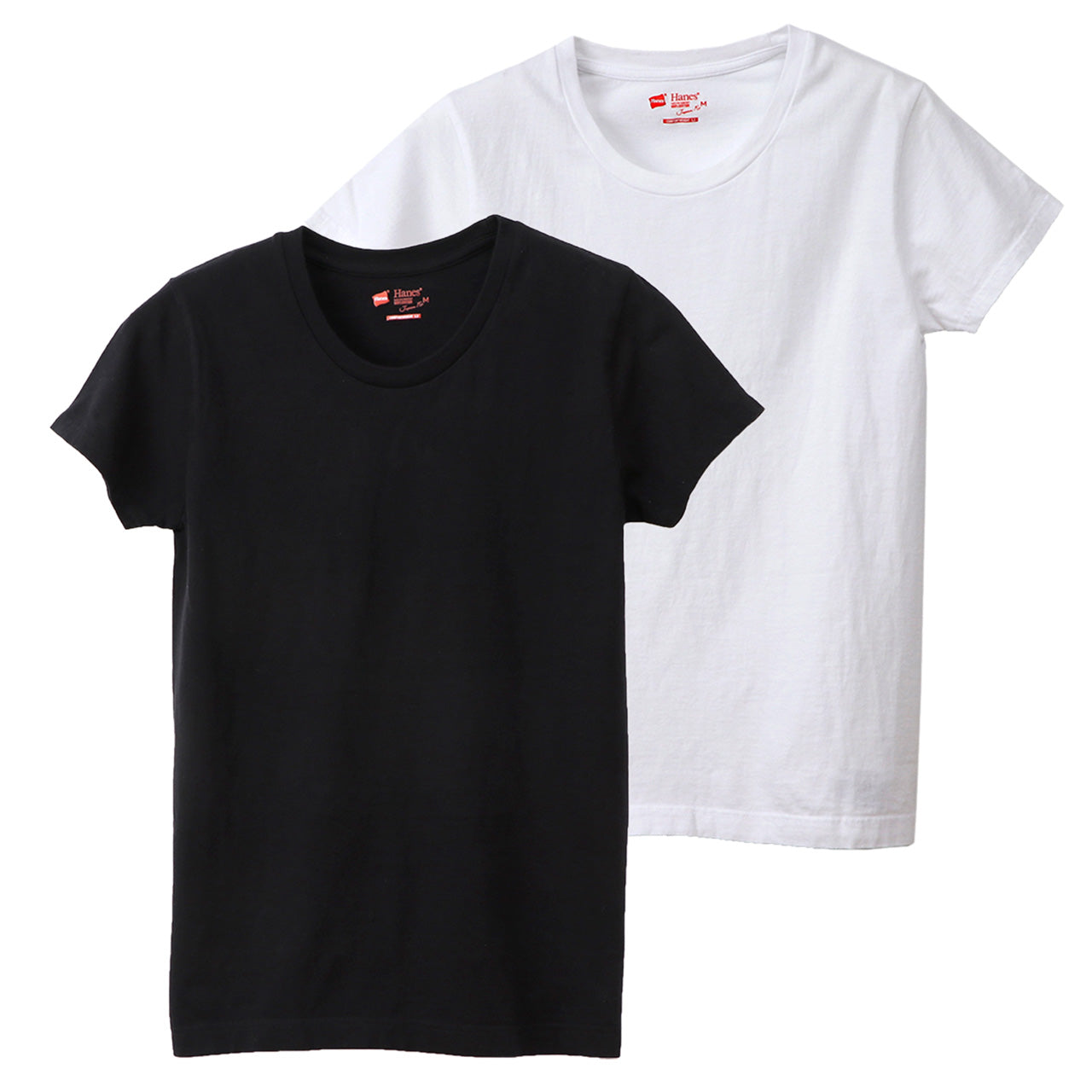 ヘインズ ジャパンフィット Tシャツ レディース 半袖 綿100% 2枚組 M・L インナー トップス コットン 無地 シンプル クルーネック 透けにくい