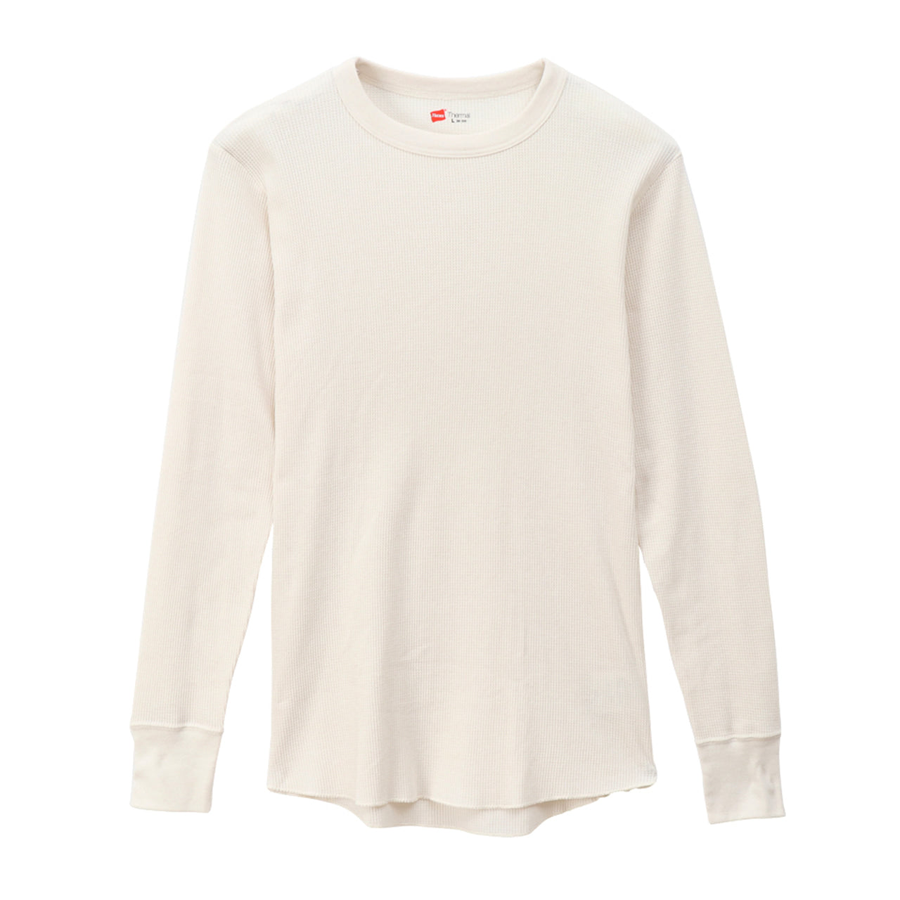 ヘインズ メンズ サーマル クルーネック ロングスリーブTシャツ M~LL (Hanes 紳士 トップス 長袖 丸首 サーマル 綿混)