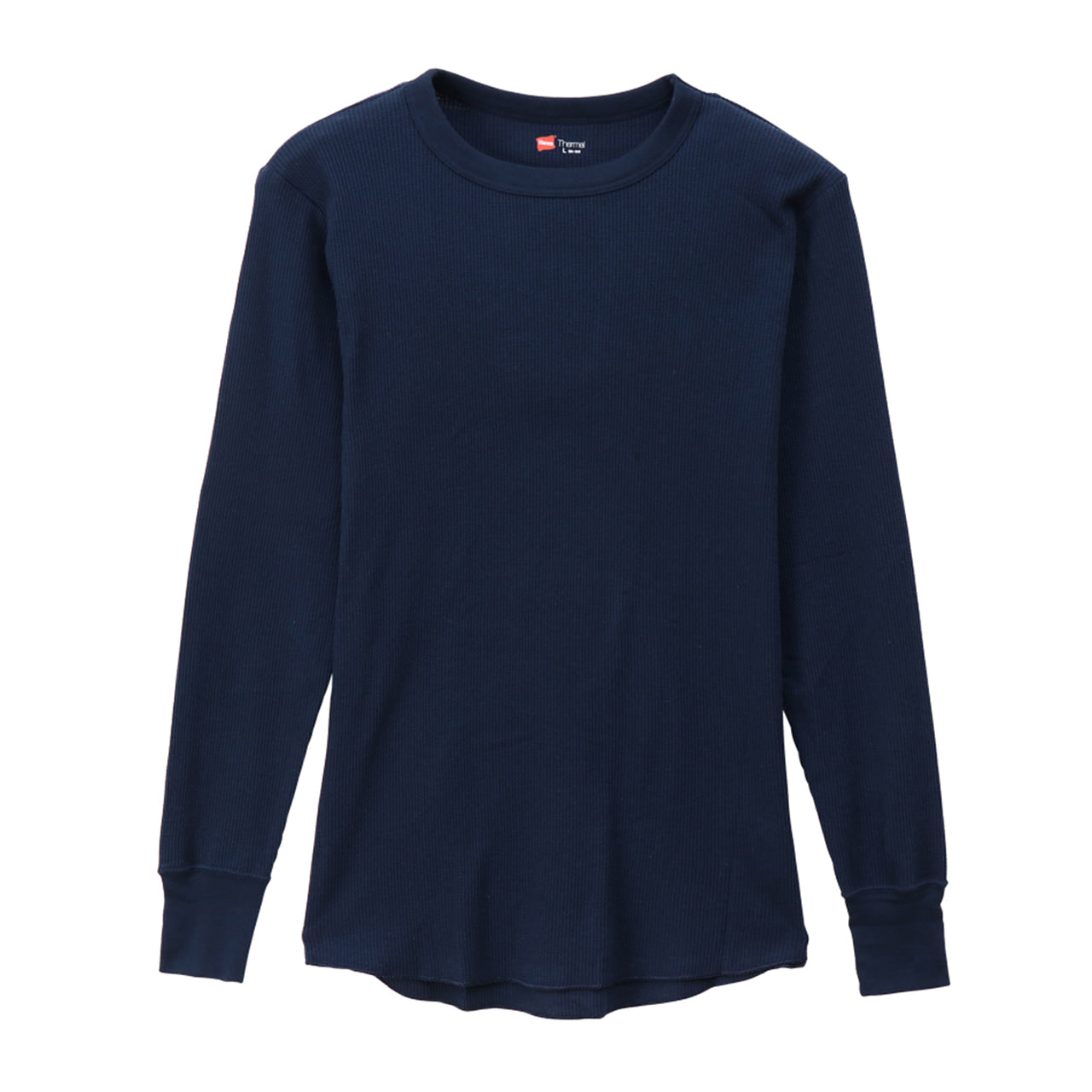ヘインズ メンズ サーマル クルーネック ロングスリーブTシャツ M~LL (Hanes 紳士 トップス 長袖 丸首 サーマル 綿混)