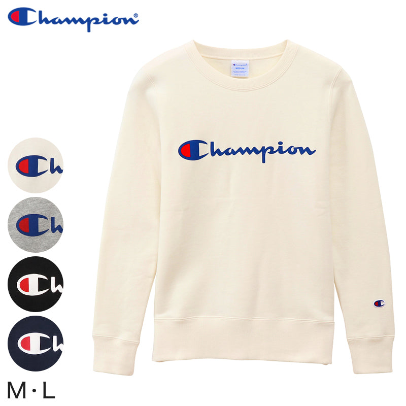 チャンピオン スウェット レディース トレーナー 長袖 トップス M・L (champion 女性 綿 コットン 丸首 クルーネック M L) (在庫限り)
