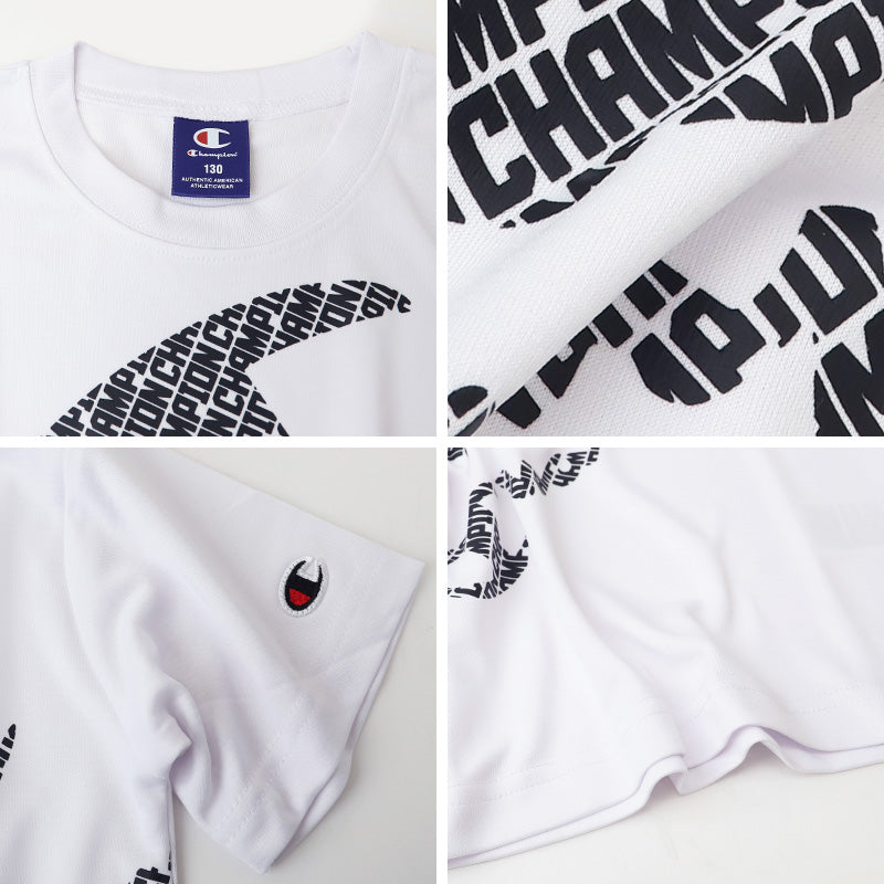チャンピオン ボーイズ メッシュ クルーネックTシャツ 130cm~160cm Champion ジュニア ロゴ 子供 こども インナー アウター
