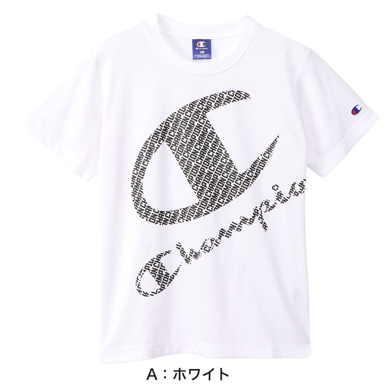 チャンピオン ボーイズ メッシュ クルーネックTシャツ 130cm~160cm Champion ジュニア ロゴ 子供 こども インナー アウター