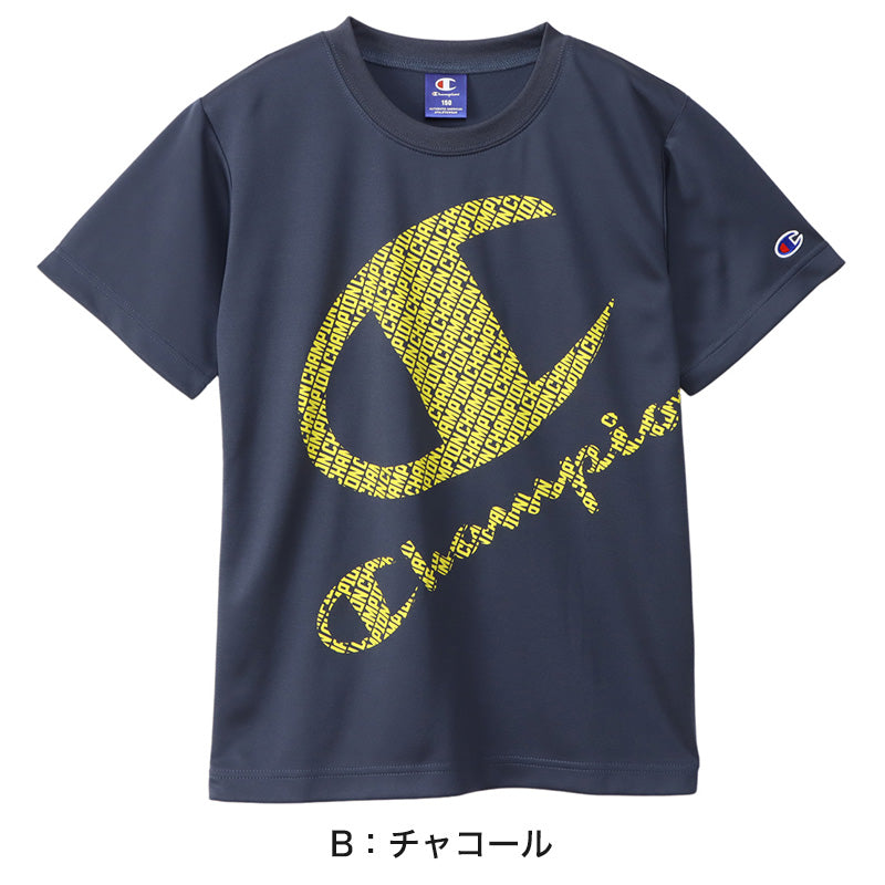 チャンピオン ボーイズ メッシュ クルーネックTシャツ 130cm~160cm Champion ジュニア ロゴ 子供 こども インナー アウター