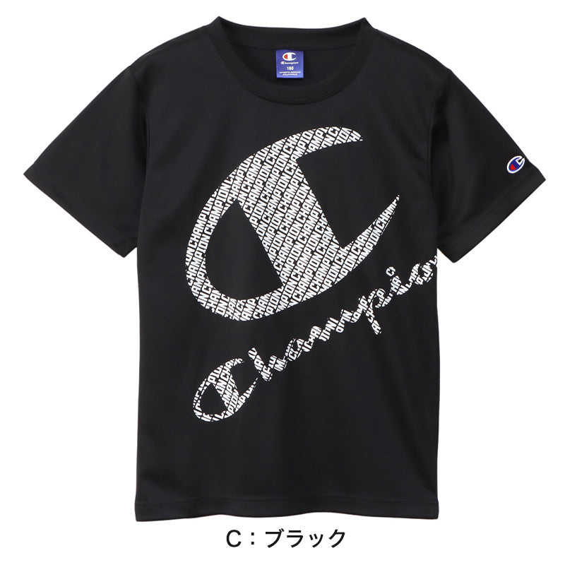 チャンピオン ボーイズ メッシュ クルーネックTシャツ 130cm~160cm Champion ジュニア ロゴ 子供 こども インナー アウター