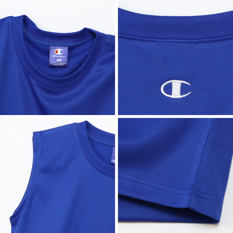 ヘインズ Champion ボーイズ メッシュ スリーブレスシャツ 130cm~160cm (Champion ジュニア ロゴ )