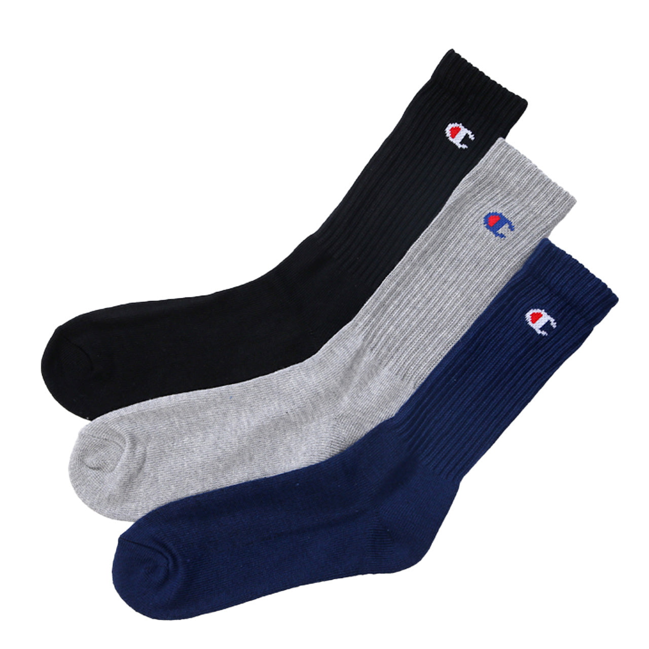 Champion ハーフパイル フルレングスソックス 3足セット S:23-25cm~L:27-29cm (チャンピオン セット 丈夫 厚手 厚地 綿 ワンポイント スポーツ ガテン Champion)