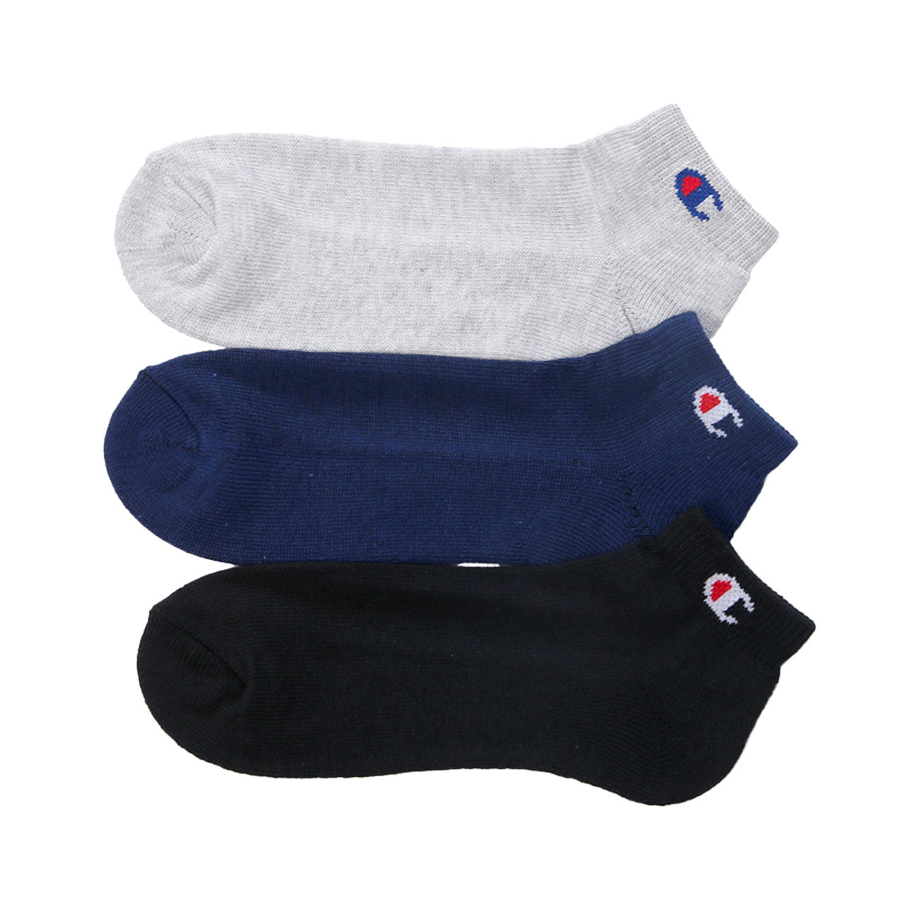 メンズソックス Champion ショートレングスソックス3P S:23-25cm~L:27-29cm (チャンピオン 靴下 ショート丈 スニーカー丈 セット 丈夫 厚手 厚地 綿 ワンポイント スポーツ ガテン)