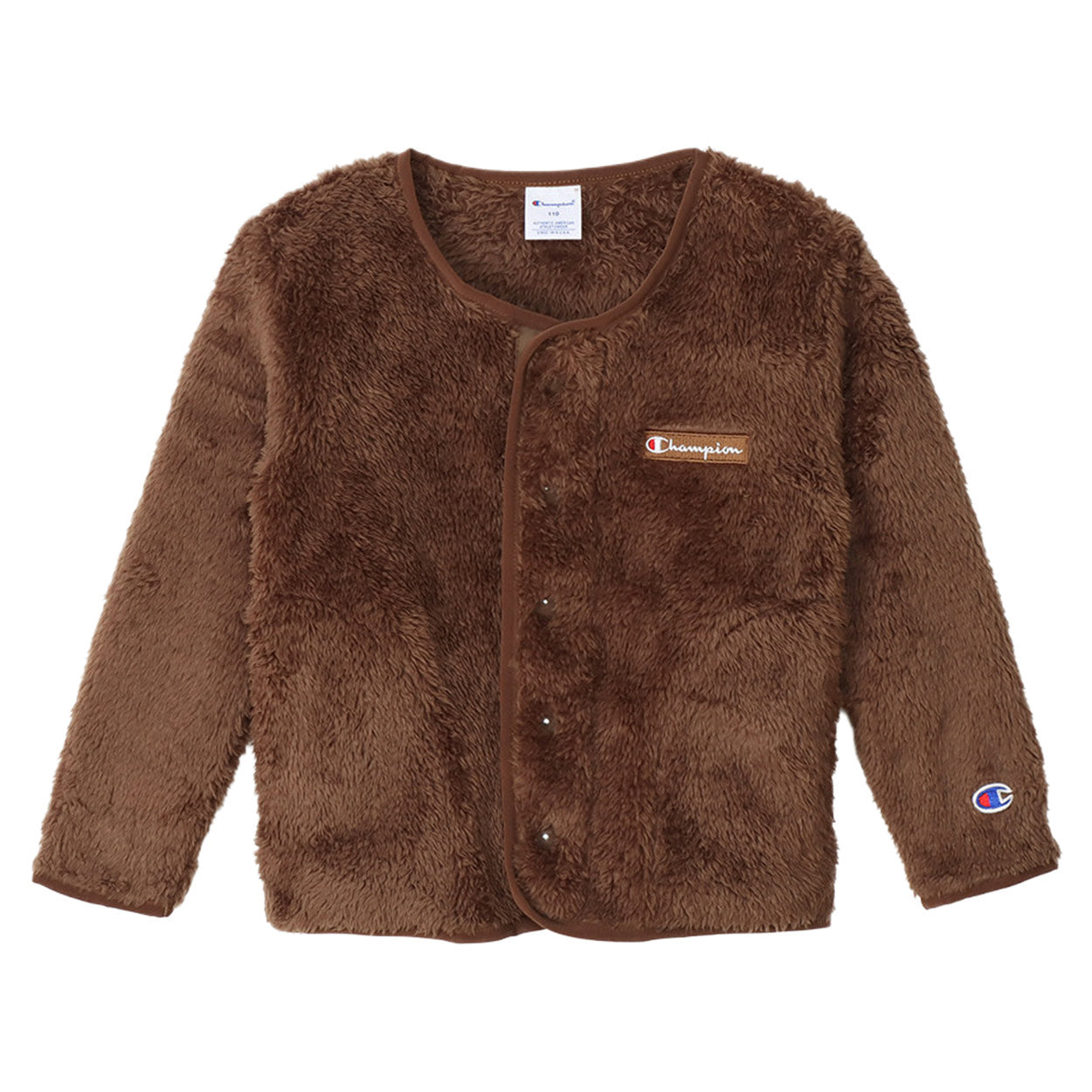 キッズ ボア ジャケット フリース 子供 チャンピオン 100cm~160cm (子供服 男の子 女の子 パーカー 冬 トップス 上着 羽織り フードなし もこもこ ユニセックス) (在庫限り)