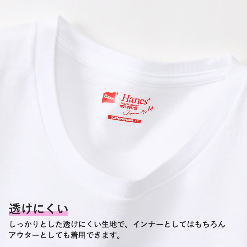 レディース tシャツ 長袖 クルーネック カットソー 綿100% ヘインズ ジャパンフィット 2枚組 M・L Hanes 綿 コットン 無地 インナー シャツ (在庫限り)