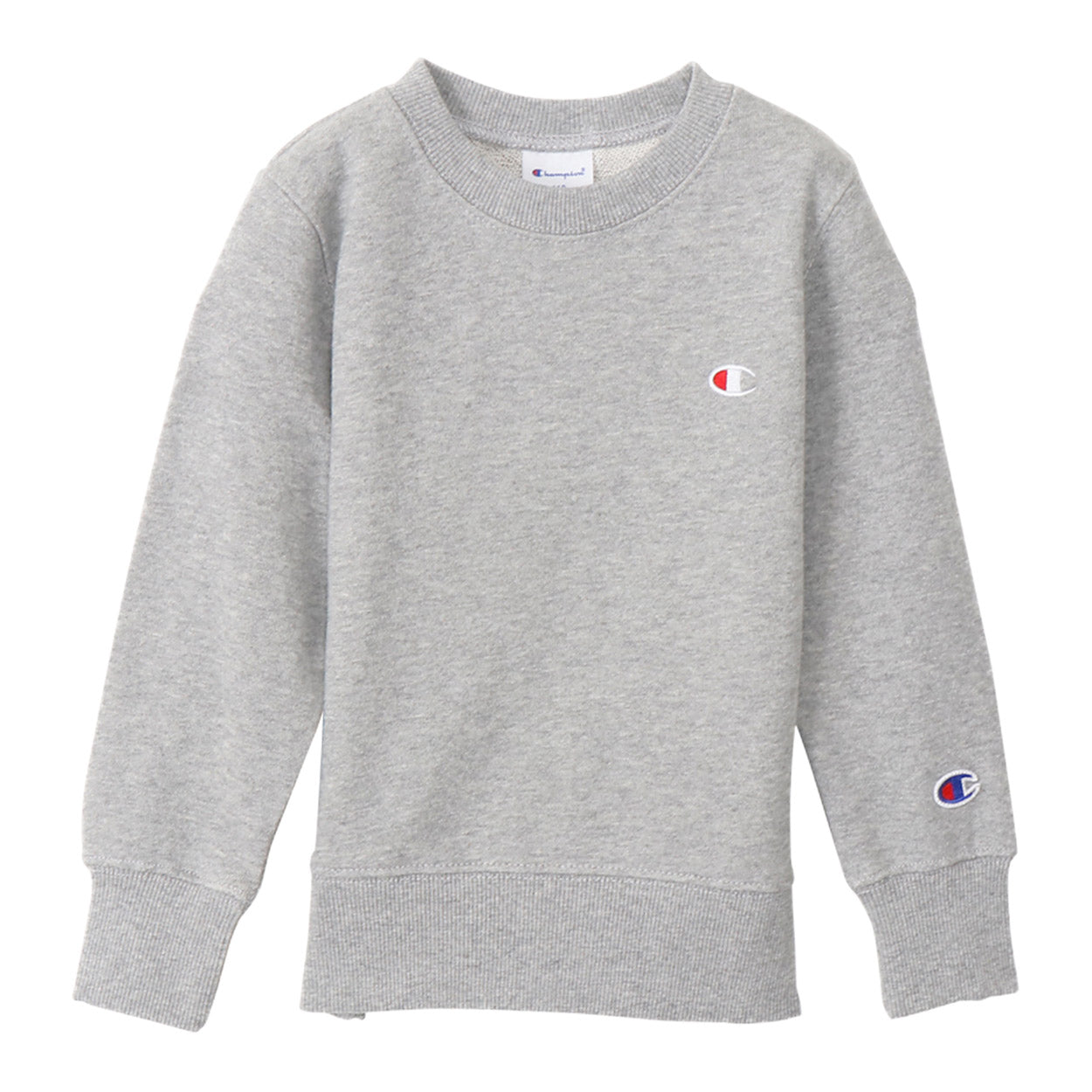 チャンピオン スウェット キッズ こども シャツ クルーネック 綿 ワンポイント シンプル 100cm~160cm (champion 100 110 120 130 140 150 160 丸首 ボーイズ ガールズ 子供 子ども) (在庫限り)