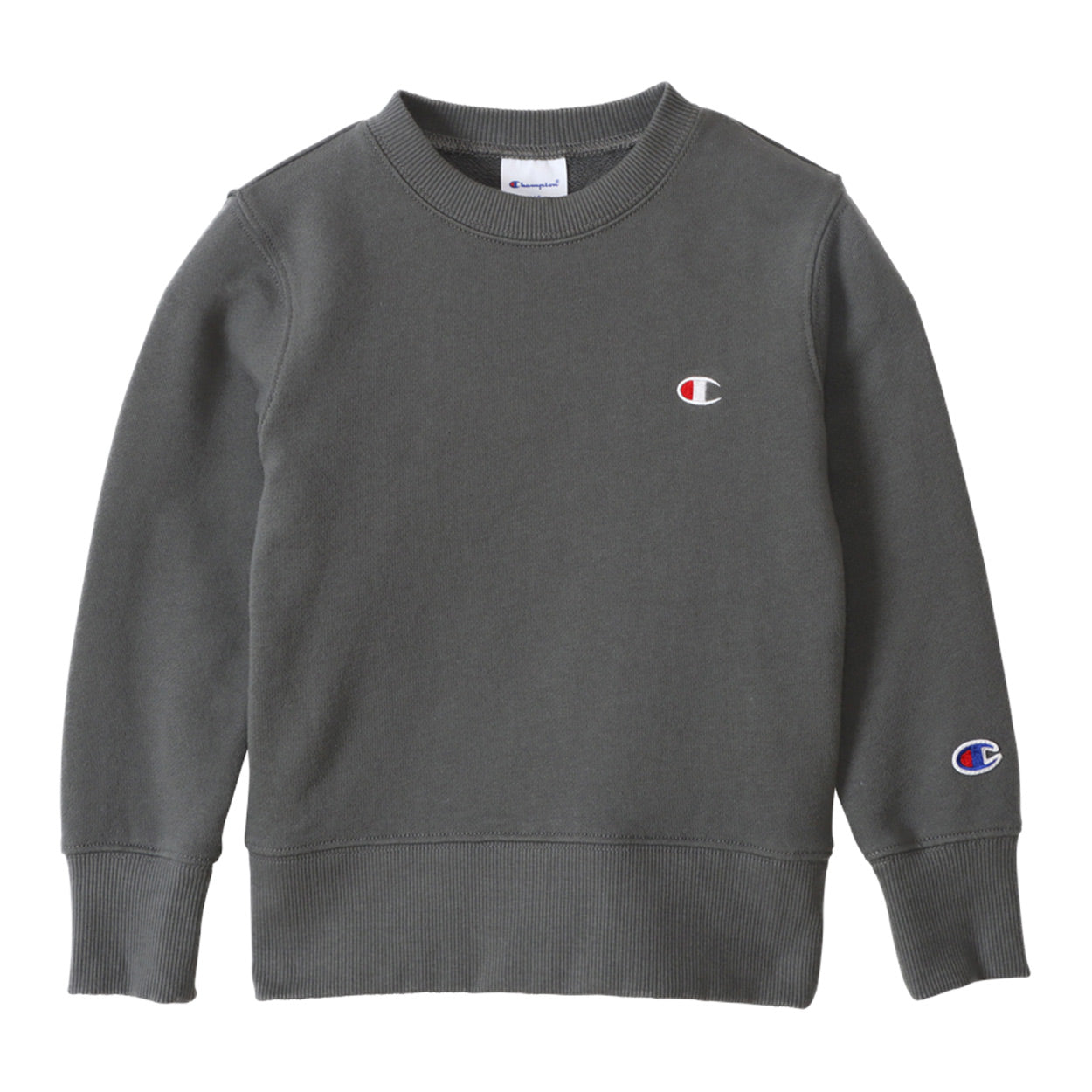 チャンピオン スウェット キッズ こども シャツ クルーネック 綿 ワンポイント シンプル 100cm~160cm (champion 100 110 120 130 140 150 160 丸首 ボーイズ ガールズ 子供 子ども) (在庫限り)