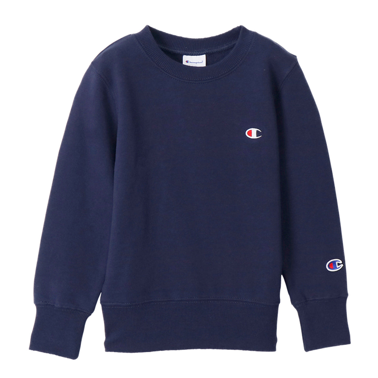 チャンピオン スウェット キッズ こども シャツ クルーネック 綿 ワンポイント シンプル 100cm~160cm (champion 100 110 120 130 140 150 160 丸首 ボーイズ ガールズ 子供 子ども) (在庫限り)