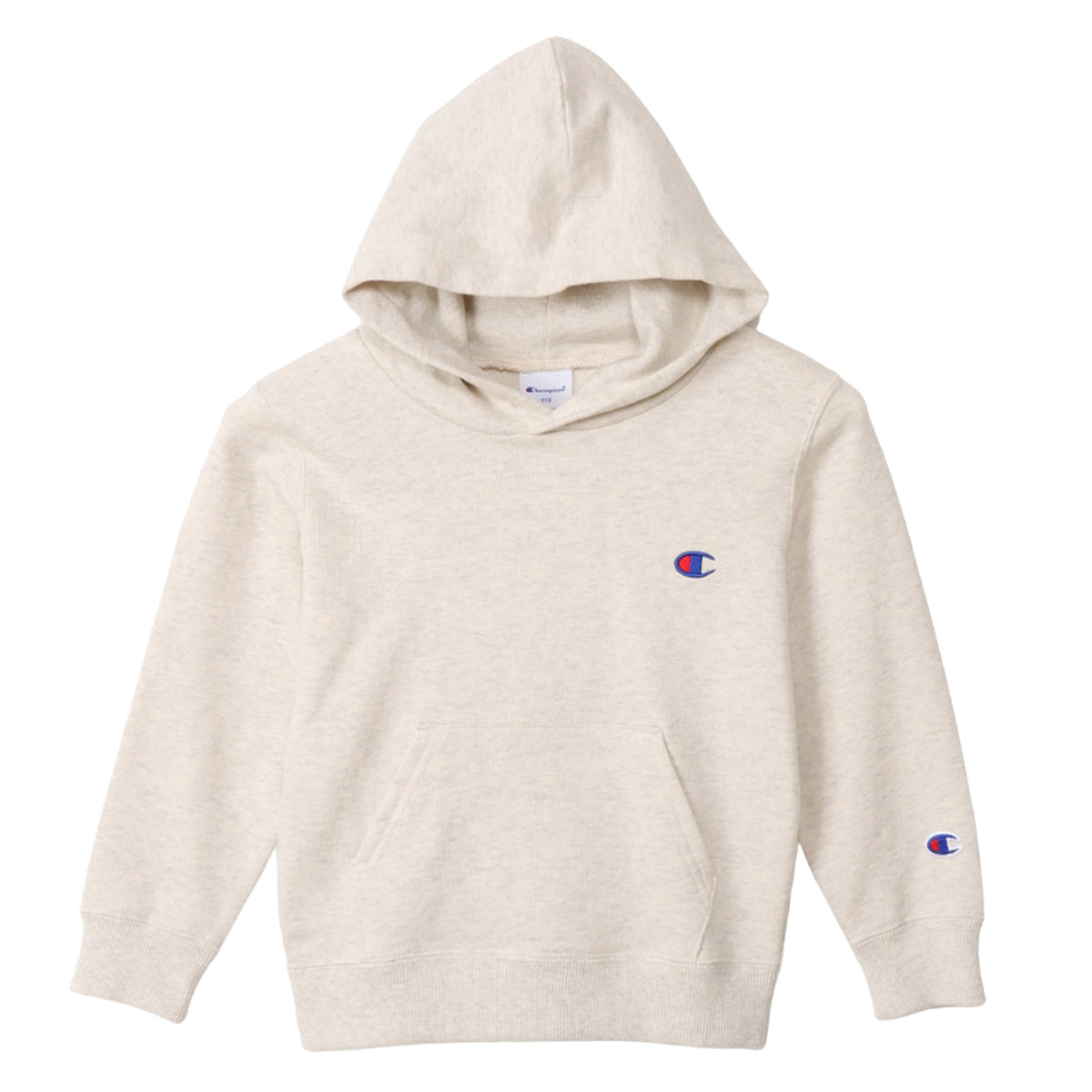 Champion チャンピオン キッズ パーカー スウェット 裏毛 綿100% コットン フード付き 子供服 子ども 男の子 女の子 ジュニア フーディー ひもなし 長袖 ワンポイント ロゴ 100cm~160cm 刺繍 カンガルーポケット 秋 冬 春 通園 通学 普段着