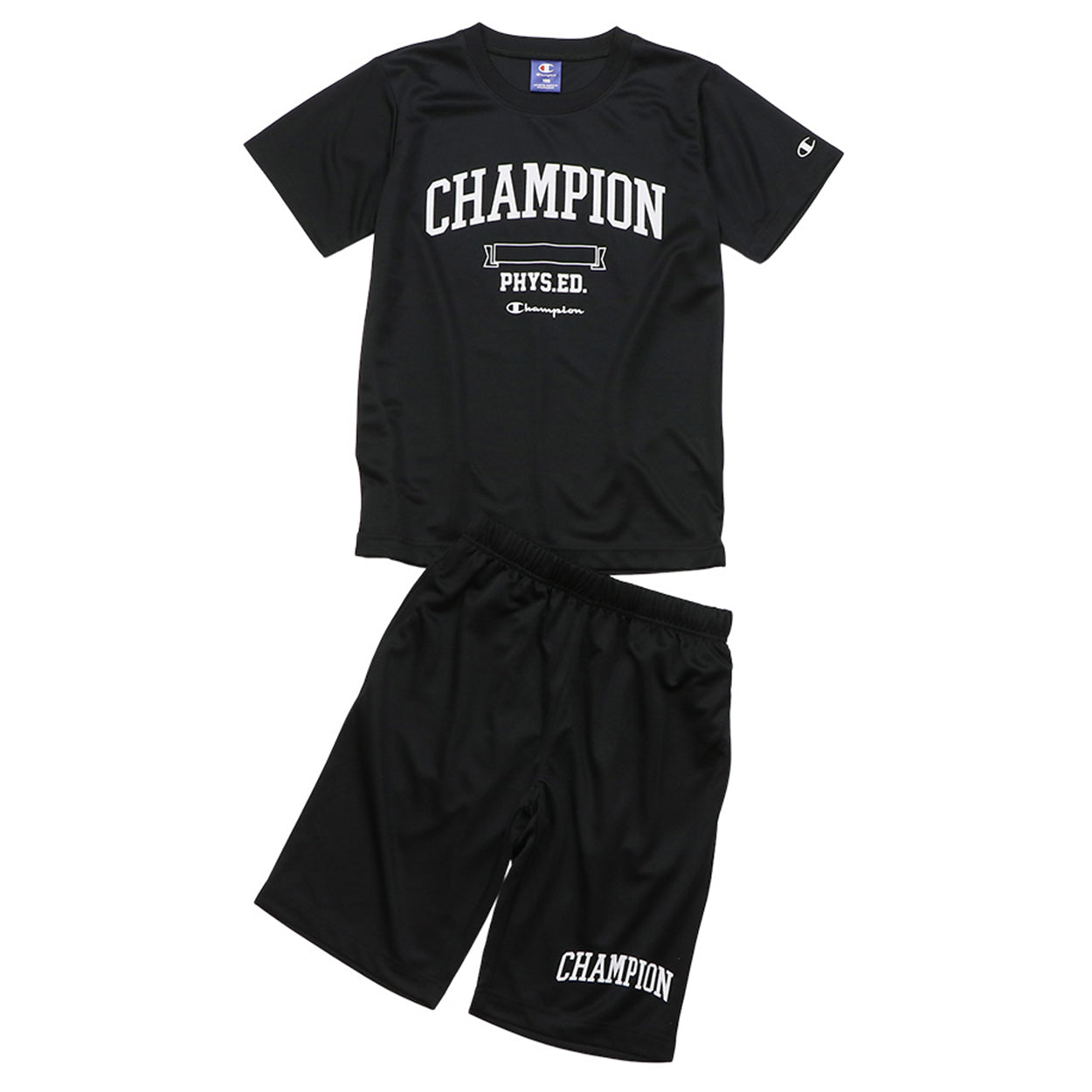 チャンピオン Tシャツ パンツ 上下 セットアップ キッズ 男の子 こども スポーツウェア トレーニングウェア ロゴ ブランド 黒 紺色 白 赤 130cm~160cm champion 130 140 150 160 トップス ボトムス ボーイズ 子供 子ども (在庫限り)