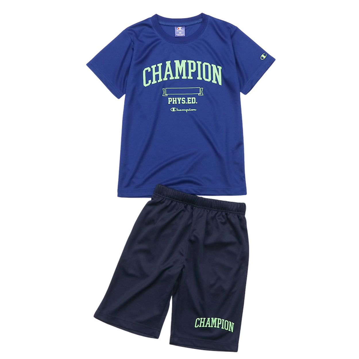 チャンピオン Tシャツ パンツ 上下 セットアップ キッズ 男の子 こども スポーツウェア トレーニングウェア ロゴ ブランド 黒 紺色 白 赤 130cm~160cm champion 130 140 150 160 トップス ボトムス ボーイズ 子供 子ども (在庫限り)