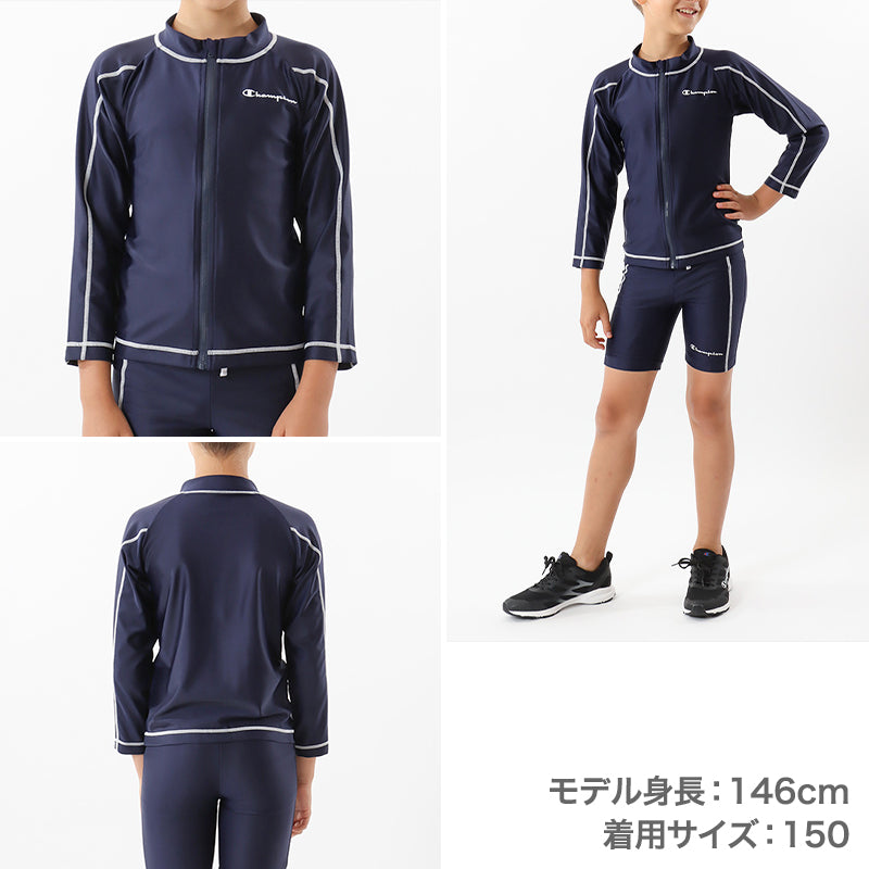 チャンピオン キッズ ラッシュガード 男の子 水着 子供 長袖 130cm~160cm champion 130 140 150 160 トップス ボーイズ こども (在庫限り)