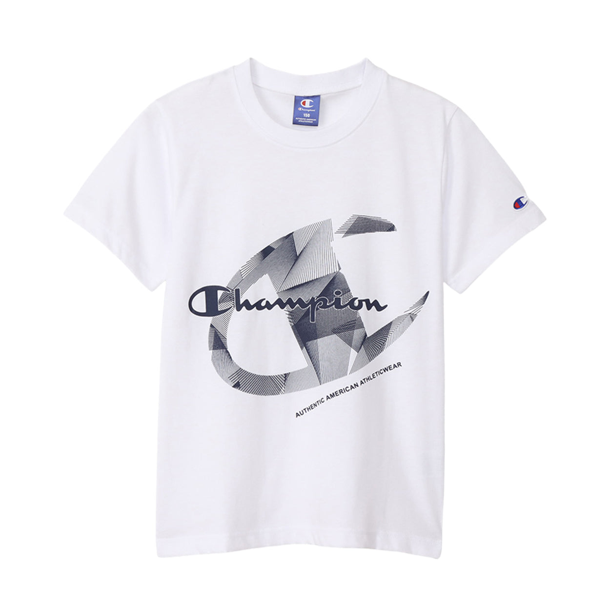 チャンピオン Tシャツ キッズ ジュニア 半袖 スポーツ 綿 コットン ロゴ ブランド スポーツウェア 黒 青 白 130cm~160cm (champion 130 140 150 160 トップス ボーイズ こども 男の子 女の子) (在庫限り)