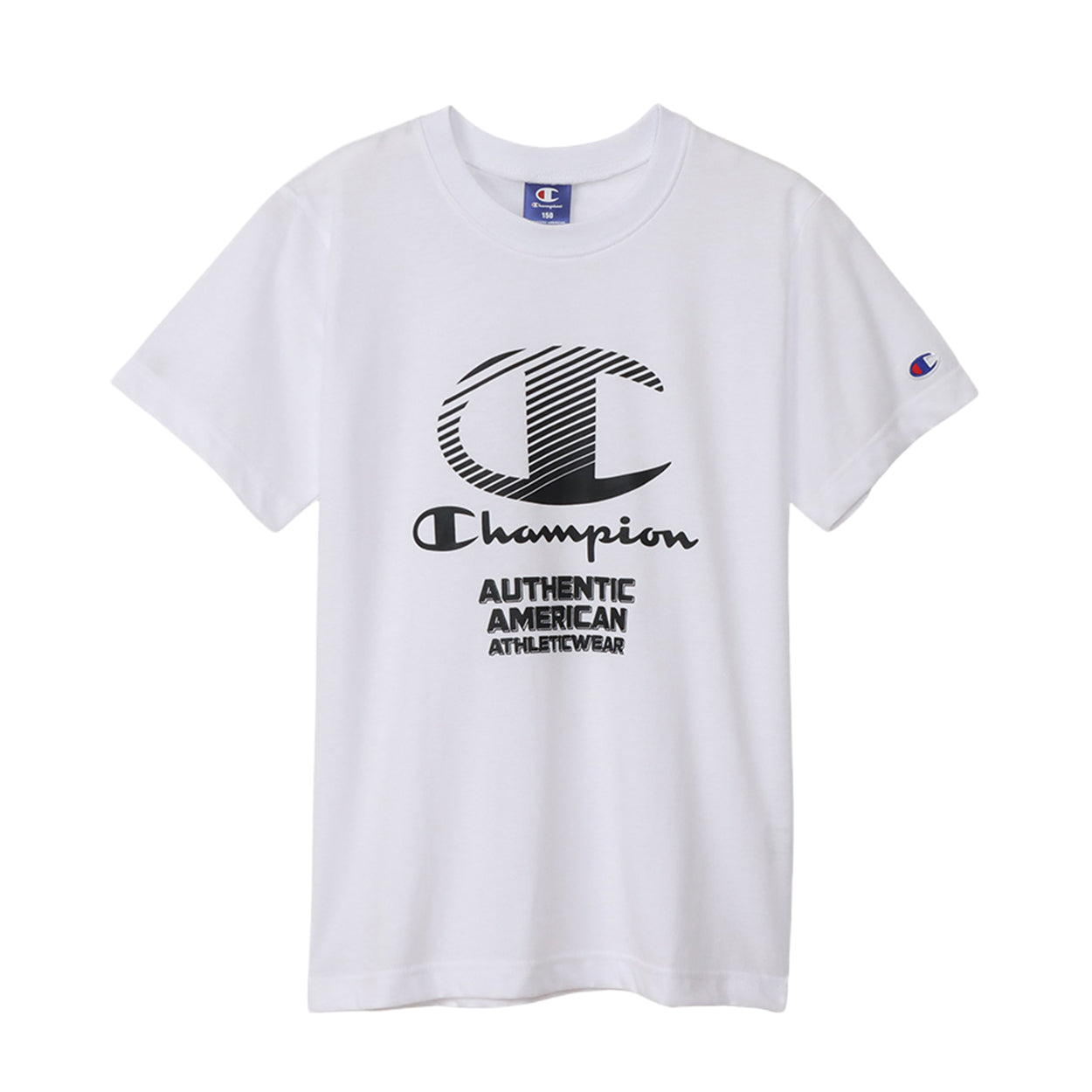 チャンピオン Tシャツ キッズ ジュニア 半袖 スポーツ 綿 コットン ロゴ ブランド スポーツウェア 黒 青 白 130cm~160cm (champion 130 140 150 160 トップス ボーイズ こども 男の子 女の子) (在庫限り)