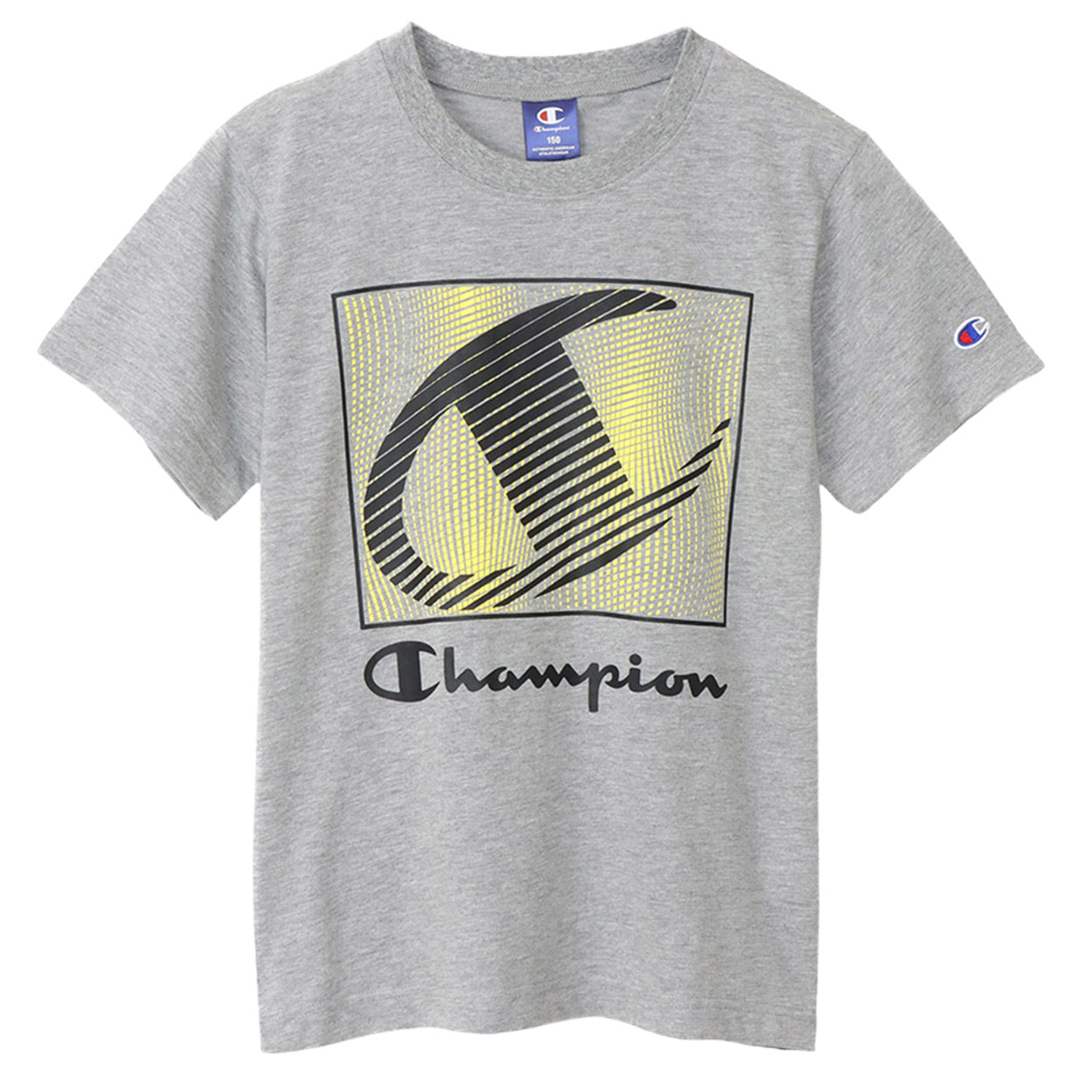 チャンピオン Tシャツ キッズ ジュニア 半袖 スポーツ 綿 コットン ロゴ ブランド スポーツウェア 黒 青 白 130cm~160cm (champion 130 140 150 160 トップス ボーイズ こども 男の子 女の子) (在庫限り)