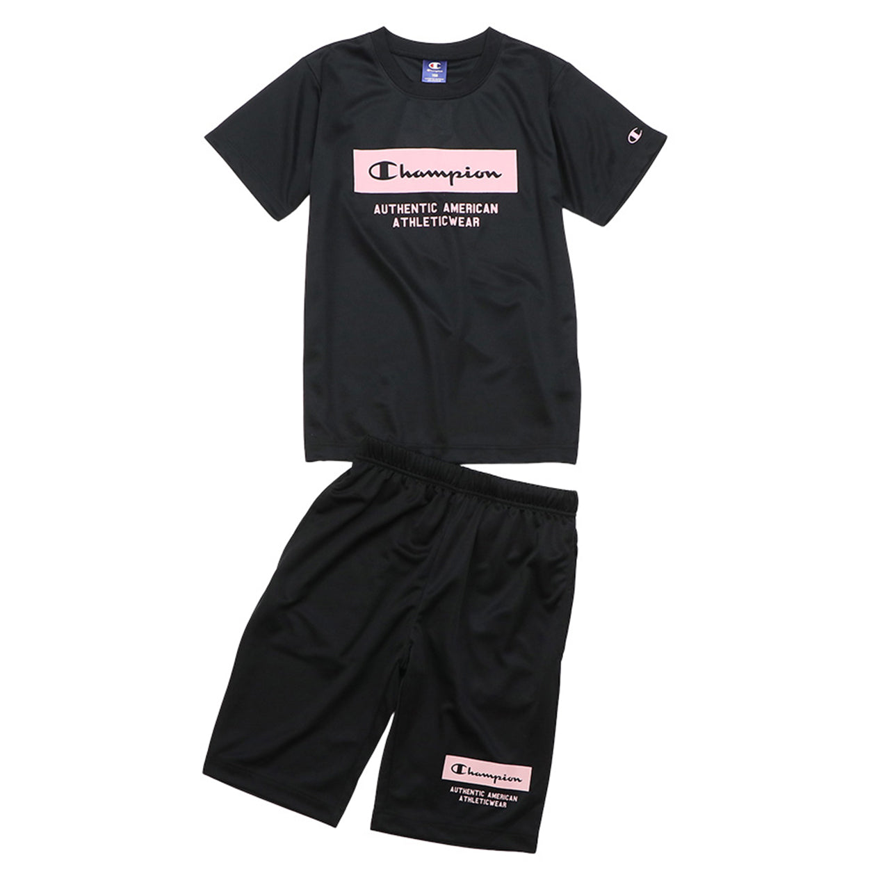 キッズ 女の子 tシャツ ハーフパンツ 上下セット 半袖 短パン 半ズボン 130cm~160cm champion 130 140 150 160 吸汗速乾 スポーツ 子供 チャンピオン (在庫限り)