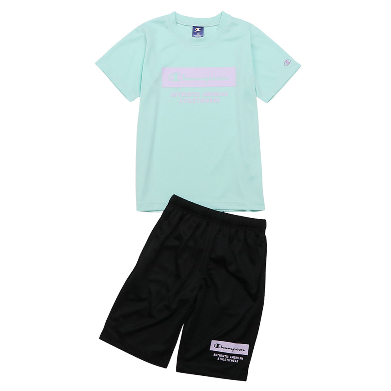 キッズ 女の子 tシャツ ハーフパンツ 上下セット 半袖 短パン 半ズボン 130cm~160cm champion 130 140 150 160 吸汗速乾 スポーツ 子供 チャンピオン (在庫限り)