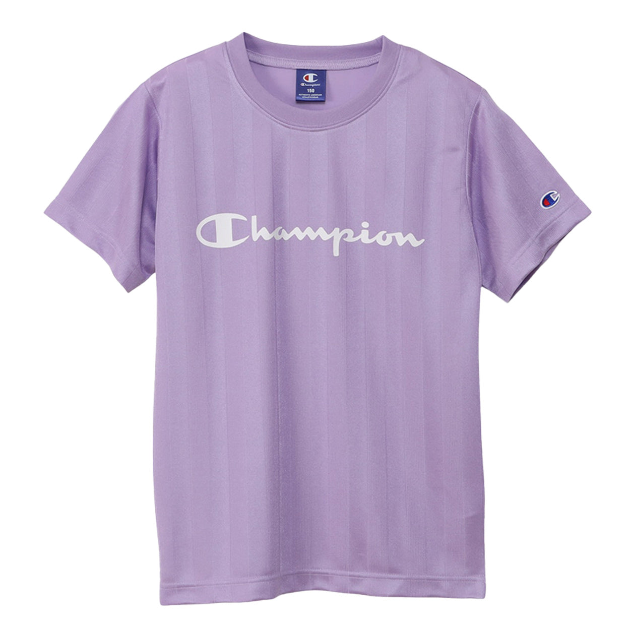 チャンピオン Tシャツ キッズ こども 半袖 スポーツ 吸水速乾 ロゴ ブランド 黒 白 青 紫 110cm~160cm champion トップス ボーイズ 子供 子ども 男の子 女の子 (在庫限り)