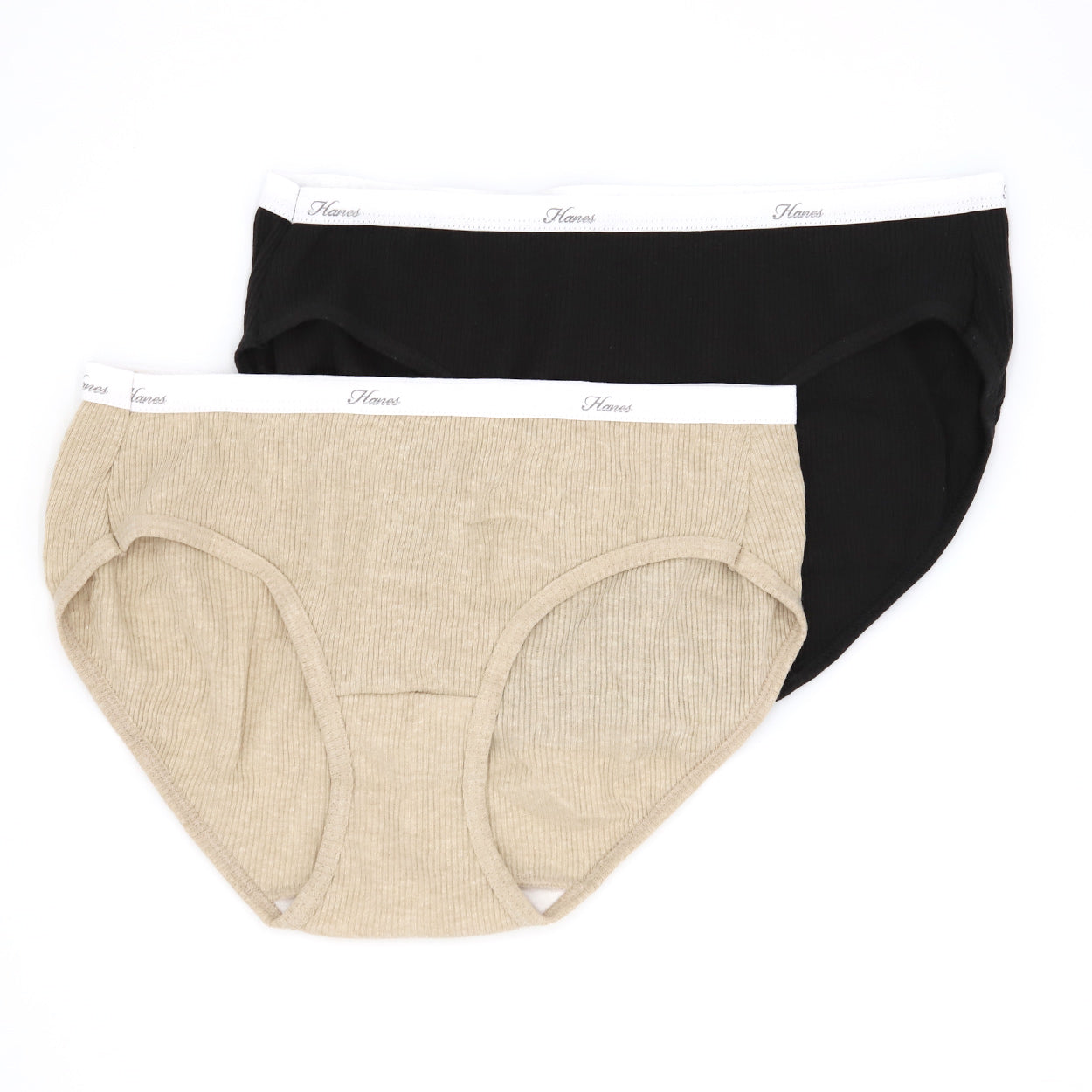 ショーツ レディース 綿 リブ ヘインズ 2枚組 M・L Hanes インナー 下着 コットン 浅め シンプル 肌着 かわいい 伸びる M L