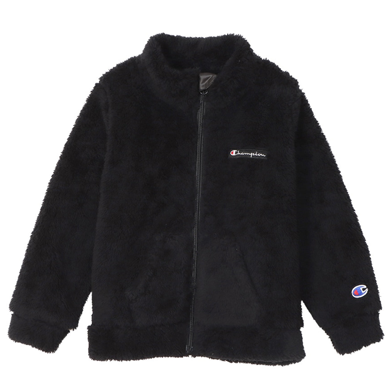 チャンピオン フリース ジャケット キッズ 裏起毛 ジップアップ 黒 赤 ネイビー 緑 ロゴ 部屋着 おでかけ おしゃれ アメカジ コーデ 100cm~160cm (champion 秋冬 こども ジュニア ふわふわ トップス ルームウェア 120 130 140 150 160) (在庫限り)