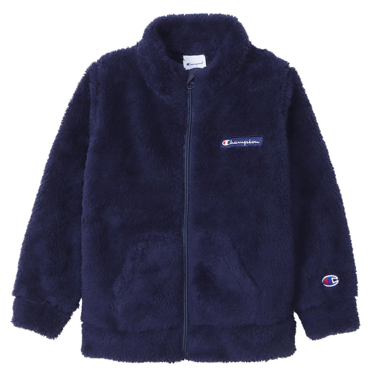 チャンピオン フリース ジャケット キッズ 裏起毛 ジップアップ 黒 赤 ネイビー 緑 ロゴ 部屋着 おでかけ おしゃれ アメカジ コーデ 100cm~160cm (champion 秋冬 こども ジュニア ふわふわ トップス ルームウェア 120 130 140 150 160) (在庫限り)