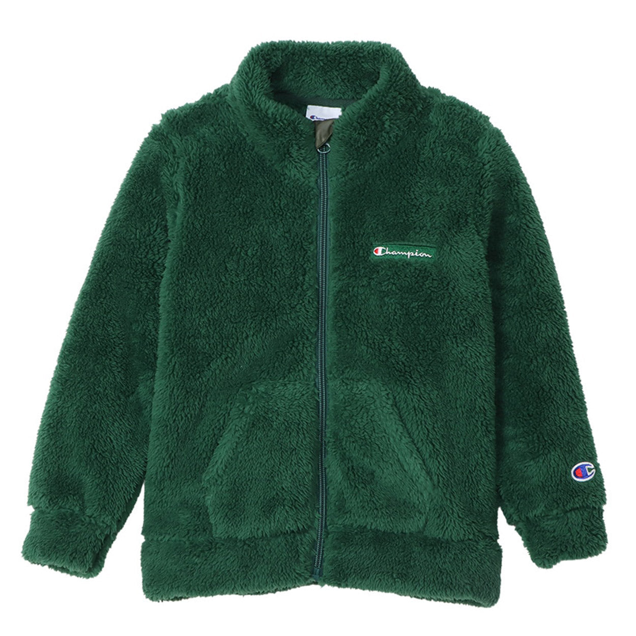 チャンピオン フリース ジャケット キッズ 裏起毛 ジップアップ 黒 赤 ネイビー 緑 ロゴ 部屋着 おでかけ おしゃれ アメカジ コーデ 100cm~160cm (champion 秋冬 こども ジュニア ふわふわ トップス ルームウェア 120 130 140 150 160) (在庫限り)