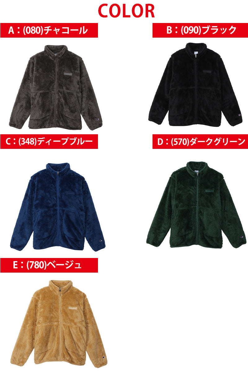 フリースジャケット チャンピオン メンズ ジップアップ 前開き あたたか 保温性 黒 ネイビー 緑 青 ベージュ ロゴ 抗菌防臭 ギフト プレゼント おしゃれ M-XL champion 男性 紳士 上着 アウター シンプル M L LL (在庫限り)